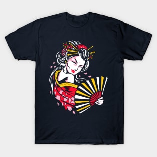 Geisha with Fan T-Shirt